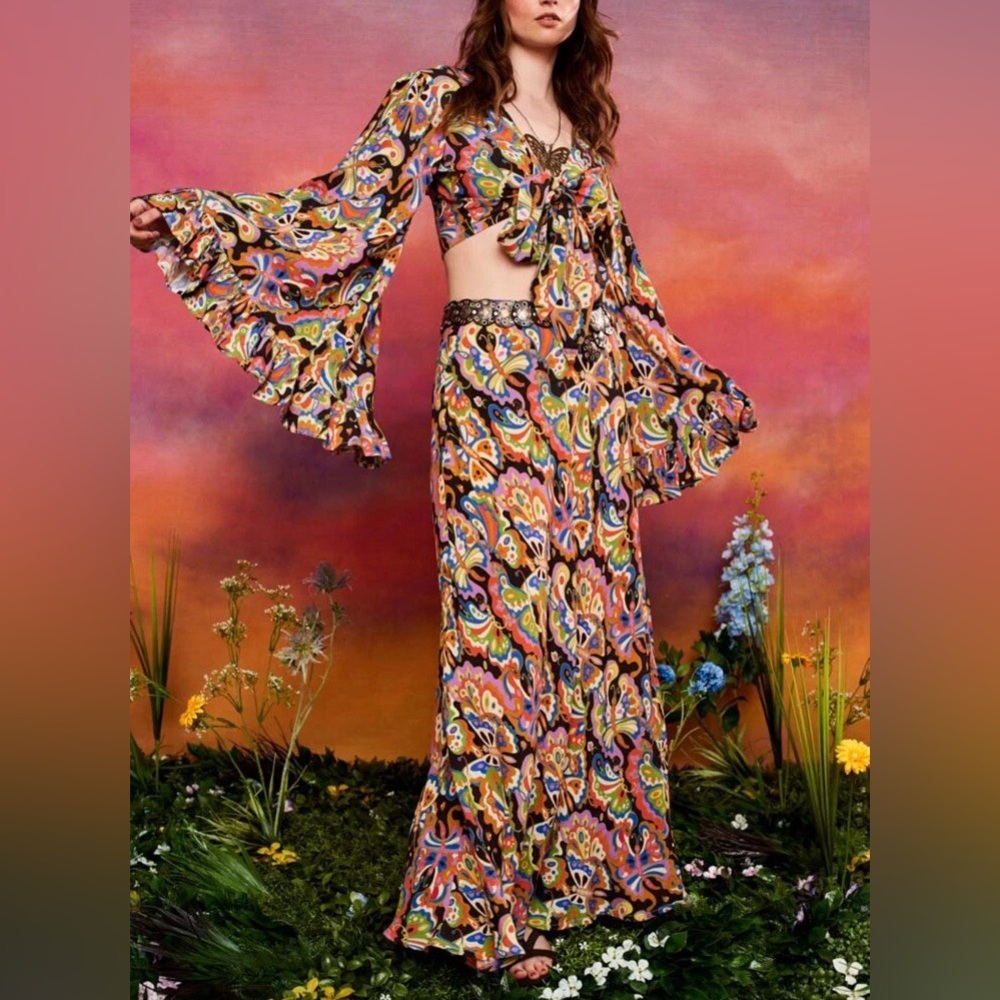 Hippie Shake Marguerita bell sleeve wrap top & skirt uk20/us16